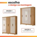 Ver imagem 5 de Guarda Roupa Valença 195cm 6 Portas Freijó Off White com Portas Frisadas Moval