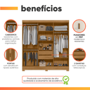 Ver imagem 5 de Guarda Roupa Valença 195cm 6 Portas Freijó Off White com Portas Ripadas Moval