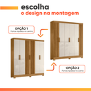 Ver imagem 6 de Guarda Roupa Valença 195cm 6 Portas Freijó Off White com Portas Ripadas Moval