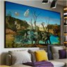 Quadro Decorativo Salvador Dali Cisnes Refletindo Elefantes:120X80 cm/PRETA - 5