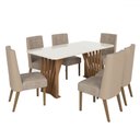 Ver imagem 2 de Mesa de Jantar 6 Lugares Lívia/anne Nature/corano Bege/creme - Pnr Móveis