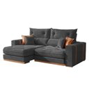 Ver imagem 2 de Sofá Retrátil e Reclinável 4 Lugares Veludo Molas Ensacadas Pillow Top Columbia 250cm Cinza