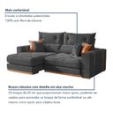 Ver imagem 5 de Sofá Retrátil e Reclinável 4 Lugares Veludo Molas Ensacadas Pillow Top Columbia 250cm Cinza