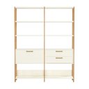 Ver imagem 3 de Kit com 2 Estantes Multiuso 1,44m Prateleiras Porta Gavetas 100% MDF Móvel na Caixa