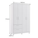 Ver imagem 4 de Guarda Roupa Infantil Jujuba 4 Portas e 2 Gavetas Branco - Permóbili Baby