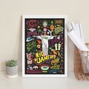 Ver imagem 2 de Quadro Decorativo Poster Rio de Janeiro 33x24cm:madeira Branca