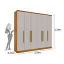 Ver imagem 2 de Roupeiro 6 Ptas Veneza Tcil - Cinamomo/off White