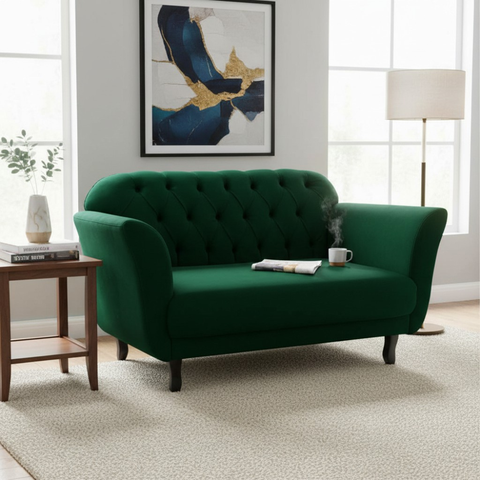 Namoradeira Decorativa Dália Bouclé Verde