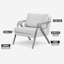 Ver imagem 3 de Poltrona Decorativa Mona Linho Premium e Pés Madeira Maciça:bege