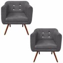 Ver imagem 1 de Kit 2 Poltronas Decorativa Julia Suede com Strass D'Rossi
