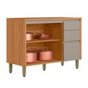 Ver imagem 5 de Balcão Arya com Tampo 120cm 100% Mdf Jequitibá/gris Fosco - Sallar Home