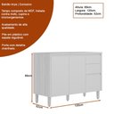 Ver imagem 2 de Balcão Arya com Tampo 120cm 100% Mdf Jequitibá/gris Fosco - Sallar Home
