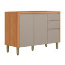 Ver imagem 1 de Balcão Arya com Tampo 120cm 100% Mdf Jequitibá/gris Fosco - Sallar Home