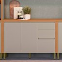 Ver imagem 4 de Balcão Arya com Tampo 120cm 100% Mdf Jequitibá/gris Fosco - Sallar Home