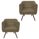 Ver imagem 1 de Kit 2 Poltronas Decorativa Julia Suede com Strass D'Rossi