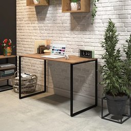 Mesa De Aço Slim Estudos Vintage Industrial Preto Escritório - 6