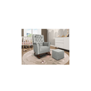 Ver imagem 3 de Poltrona Amamentação Balanço Pé Canoa Agatha C/puff Reto Suede Cinza - Montanaris Decor