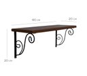 Ver imagem 6 de Prateleira Suspensa Multiuso Ferro Madeira Decoração Kit C/ 3