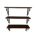 Ver imagem 2 de Prateleira Suspensa Multiuso Ferro Madeira Decoração Kit C/ 3