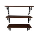 Ver imagem 2 de Prateleira Suspensa Multiuso Ferro Madeira Decoração Kit C/ 3