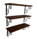 Ver imagem 1 de Prateleira Suspensa Multiuso Ferro Madeira Decoração Kit C/ 3