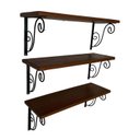 Ver imagem 1 de Prateleira Suspensa Multiuso Ferro Madeira Decoração Kit C/ 3