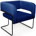 Ver imagem 1 de Poltrona Decorativa Scarlett Base Aço Preto Veludo Azul Royal - Nexta Casa