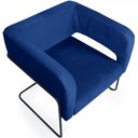 Ver imagem 2 de Poltrona Decorativa Scarlett Base Aço Preto Veludo Azul Royal - Nexta Casa