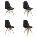Ver imagem 1 de Kit 4 Cadeiras Dkr Charles Eames Wood Estofada Botonê