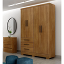 Ver imagem 1 de Guarda Roupa Solteiro com Pés 4 Portas 3 Gavetas - Encant - Novo Horizonte - Cumaru