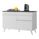 Ver imagem 1 de Balcão Cozinha 120cm 2 Portas 1 Gaveta Veneza Multimóveis V3680 Branco