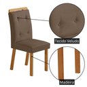 Ver imagem 3 de Conjunto 2 Cadeiras Celine MDF Estofadas em Veludo Capuccino Naturalle Moderna