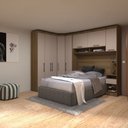 Ver imagem 1 de Quarto Modulado Casal de Canto 6 Peças 8 Portas Paris Luciane - Avelã/cinnamon