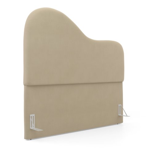 Cabeceira Orgânica Cama Box Casal Padrão Sea 140cm com Frame Suede Bege - Desk Design