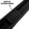 Ralo Linear Banheiro Seca Box 5x100 Inox Perfurado Espelhado Coletor Preto com Sifão Tela (5cm X 100 - 6