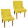 Kit 2 Cadeira Poltrona Decorativa Liz Suede Amarelo - D'Rossi - 1