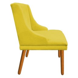 Kit 2 Cadeira Poltrona Decorativa Liz Suede Amarelo - D'Rossi - 3