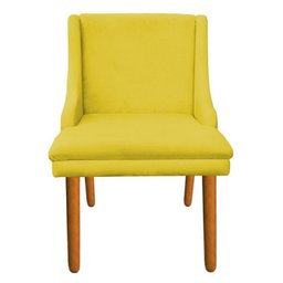 Kit 2 Cadeira Poltrona Decorativa Liz Suede Amarelo - D'Rossi - 4