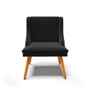 Ver imagem 3 de Cadeira Poltrona Decorativa Liz Suede Preto – D'Rossi