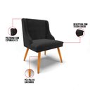 Ver imagem 6 de Cadeira Poltrona Decorativa Liz Suede Preto – D'Rossi