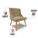 Ver imagem 6 de Kit 2 Cadeiras Poltrona Decorativa Liz Suede Marrom Rato -