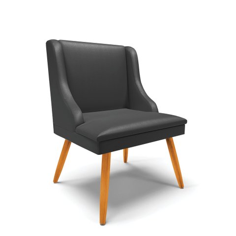 Cadeira Poltrona Decorativa Liz Corino Preto – D'Rossi