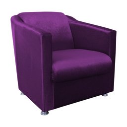 Kit 2 Poltronas Decorativa Tilla para Sala e Recepção Acetinado Roxo - D'Rossi - 2
