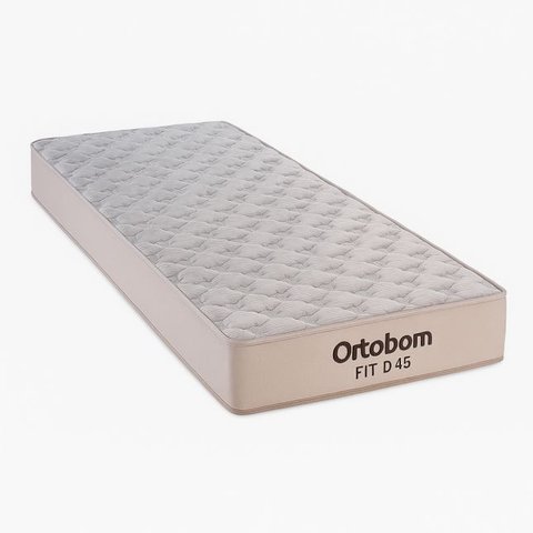 Cama Base Solteiro Branco Colchao Fit D45 Espuma 88x188 - Ortobom