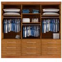Ver imagem 2 de Guarda-roupa Casal 3 Portas Espelho 9 Gavetas 2,11m - Turim-nature/off - Bianchi Móveis