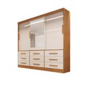Ver imagem 1 de Guarda-roupa Casal 3 Portas Espelho 9 Gavetas 2,11m - Turim-nature/off - Bianchi Móveis