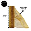 Ver imagem 4 de Kit 3 Telas Decorativa Fita Malha Tule Dourado Natal 25cm x 5 Metros - Magizi