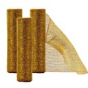 Ver imagem 1 de Kit 3 Telas Decorativa Fita Malha Tule Dourado Natal 25cm x 5 Metros - Magizi