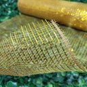 Ver imagem 3 de Kit 3 Telas Decorativa Fita Malha Tule Dourado Natal 25cm x 5 Metros - Magizi