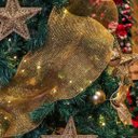 Ver imagem 6 de Kit 3 Telas Decorativa Fita Malha Tule Dourado Natal 25cm x 5 Metros - Magizi